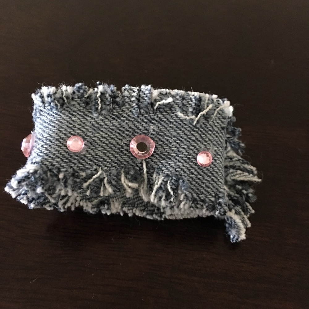 Little girls up cycled jean cuff.